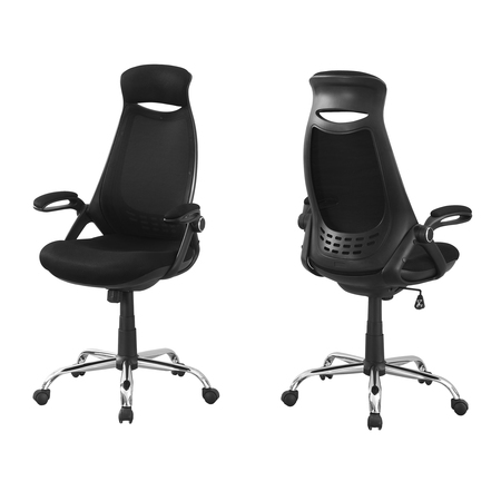 MONARCH SPECIALTIES Office Chair, Adjustable Height, Swivel, Ergonomic, Armrests, Computer Desk, Work, Metal, Black I 7268